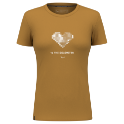 triko SALEWA PURE HEART DRY W T-SHIRT GOLDEN BROWN